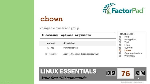 Linux chown command summary with examples смотреть онлайн