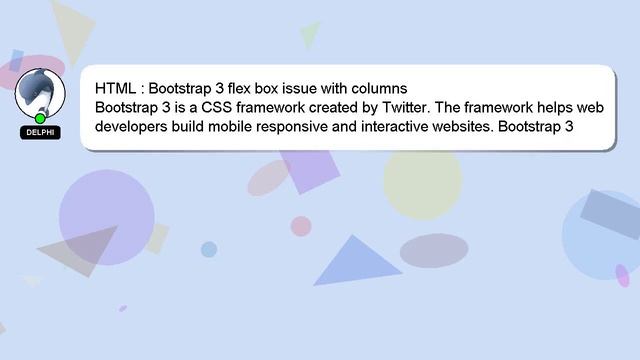HTML : Bootstrap 3 flex box issue with columns смотреть онлайн