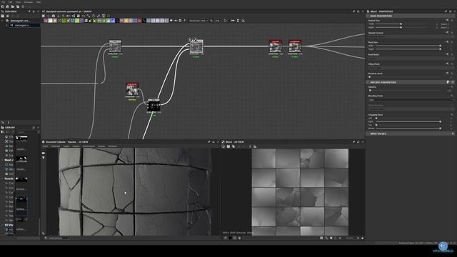 Making A Damaged Concrete Pavement With Puddles PBR Material In Substance Designer - Tutorial