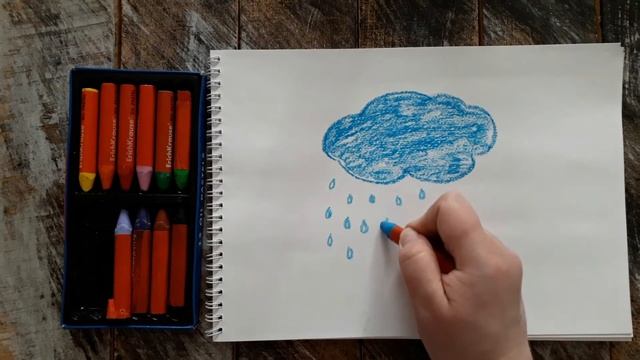 Как нарисовать тучку и дождик: уроки для малышей смотреть онлайн