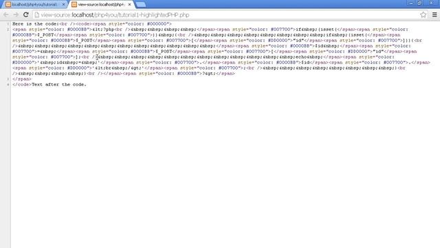 PHP - How to color php code on the web page смотреть онлайн