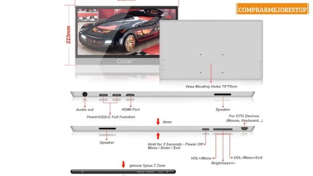 15.6 Pulgadas Tactil Portatil Monitor, 5mm Ultra Delgado LED HD Pantalla 1920x1080P Duplicado IPS смотреть онлайн