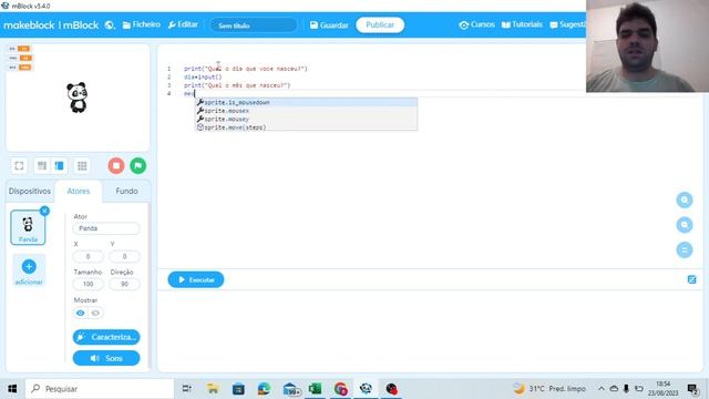 Aprendendo Python com MBLOCK - Aprendo Print e Input смотреть онлайн