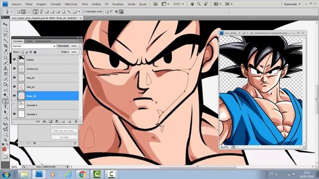 Speed Painting Goku de Dragon Ball Super (Photoshop - só com mouse) смотреть онлайн