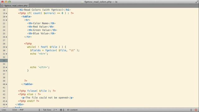 PHP22.0 Reading Data from Files with fgetcsv смотреть онлайн