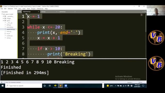 The Python break statement смотреть онлайн