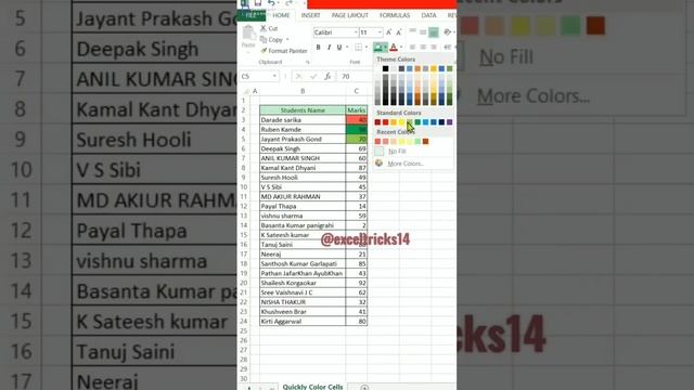 Shortcut to replace background color of multiple cells in excel | Quickly color cells formula смотреть онлайн
