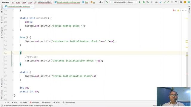 Java Interview - Initialization blocks -instance initialization blocks -static initialization block смотреть онлайн