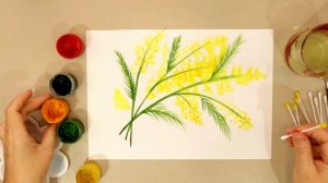 КАК НАРИСОВАТЬ МИМОЗУ ?Урок рисования ?