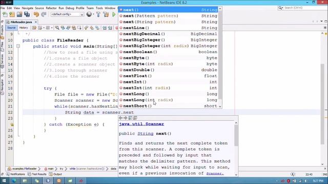 Read a File using Scanner class | JAVA Code Examples смотреть онлайн