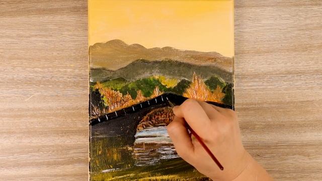 Arch Stone Bridge | Step-by-Step Acrylic Painting | Acrylic Painting Tutorial смотреть онлайн