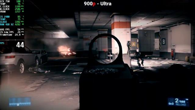 Battlefield 3
| GTX 750 2GB OC + i5 2500K | 900p, Ultra смотреть онлайн