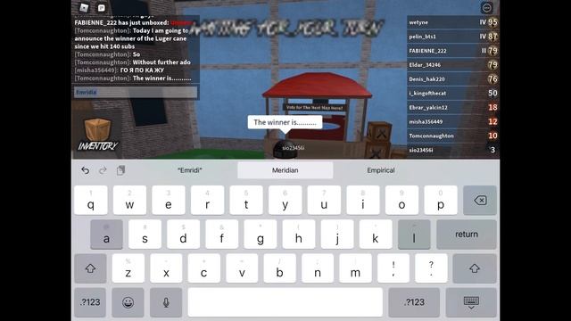 Announcing the winner of the LUGER CANE!!! (Mm2) (Roblox) смотреть онлайн