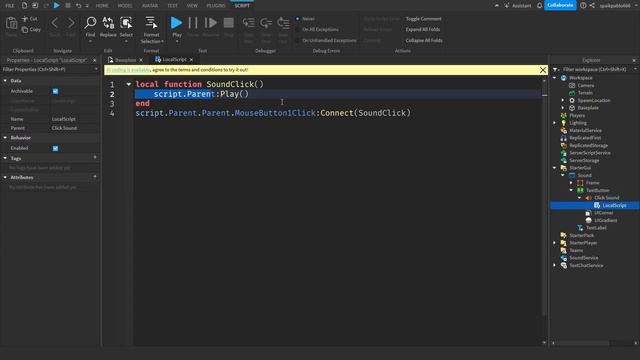 КАК СДЕЛАТЬ ЗВУК КНОПКЕ В ROBLOX STUDIO смотреть онлайн