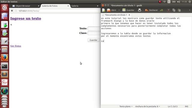 Ingreso de texto utilizando Oracle y Django смотреть онлайн