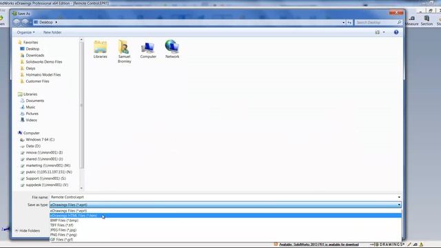 Saving an eDrawing as HTML in SolidWorks смотреть онлайн