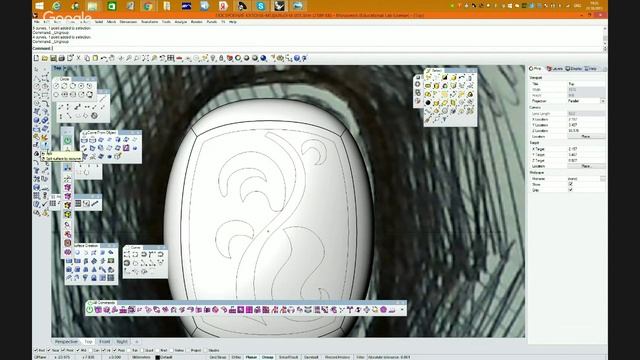 Rhinoceros 3D///2-я часть///Лекция по построению кулона-медальона смотреть онлайн