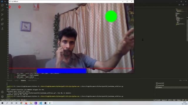 Pong Game using openCV mediaPipe смотреть онлайн