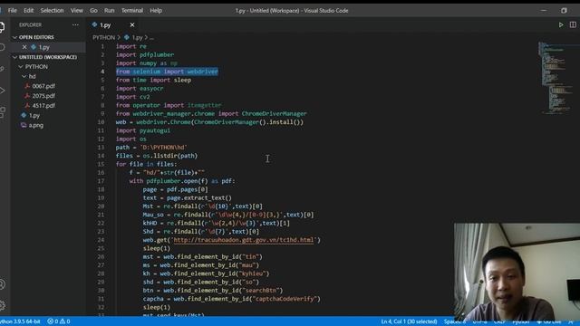 Học python, làm tool python tự động tra cứu hóa đơn bằng pdfplumber, selenium, easyocr và opencv смотреть онлайн