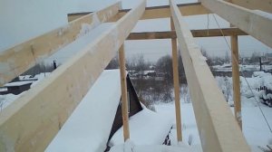 Строительство односкатной крыши сип дома, часть 1.