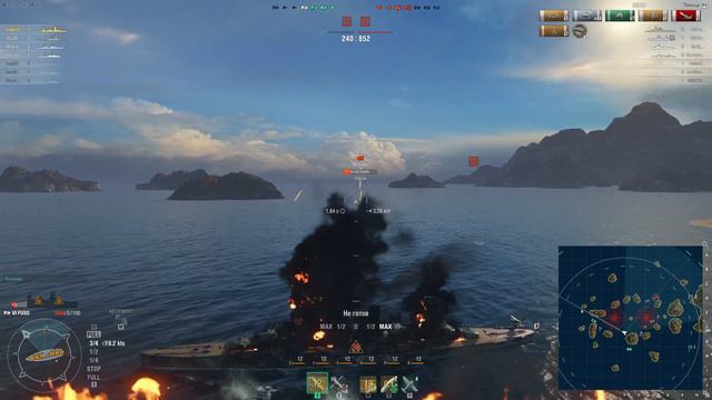 World of Warships. Линкор Fuso в ранговых боях. смотреть онлайн