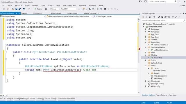 File Extension Custom Validator | ASP.Net MVC смотреть онлайн