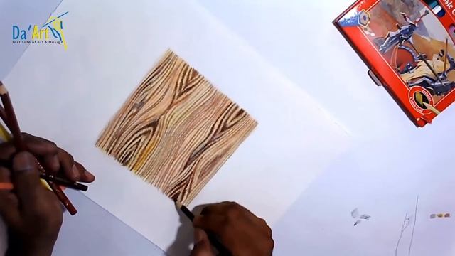 WOODEN TEXTURE DRAWING WITH COLOR PENCILS ONLINE DEMONSTRATION @ DA' ART INSTITUTE OF ART & DESIGN смотреть онлайн