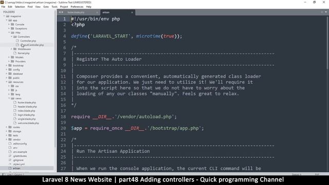 #48 Laravel 8 News Website | Adding controllers | Quick programming tutorial смотреть онлайн