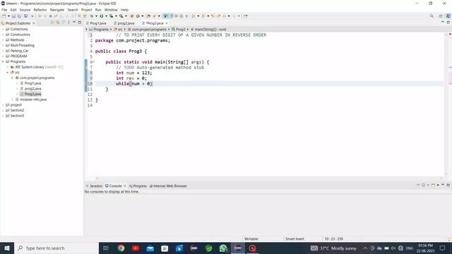 java programs 3|| TO PRINT EVERY DIGIT OF A GIVEN NUMBER IN REVERSE ORDER || смотреть онлайн