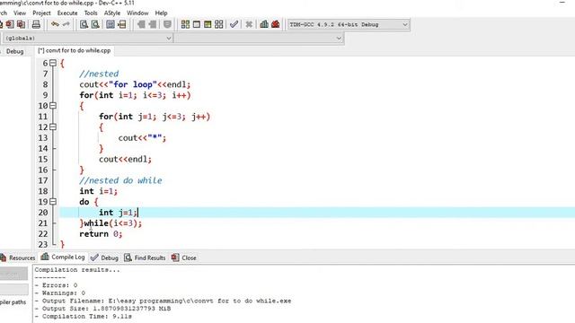 Convert nested for loop to nested do while loop || C programming || English || part-21 смотреть онлайн