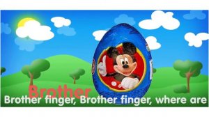 Finger Family Kinder Surpise Eggs Angry birds Peppa Pig Mickey Mouse and scooby doo Eggs