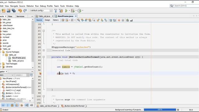 JAVA NetBeans jTable Row and Column Value Calculation get ( SUM )Tutorial смотреть онлайн