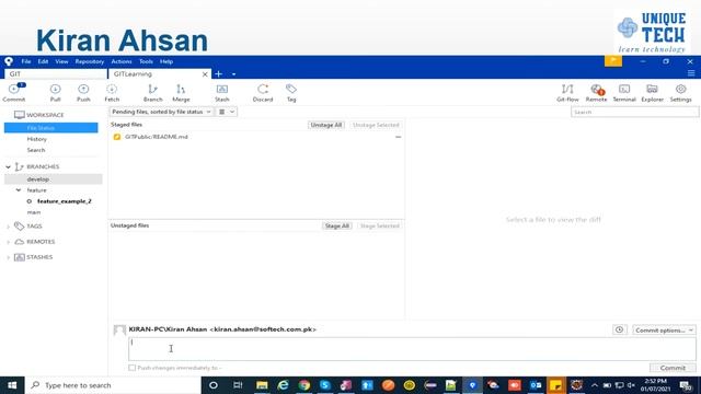 How to use Gitflow for source management - Source Tree - Kiran Ahsan - Unique Tech смотреть онлайн