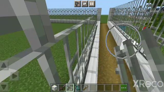 строю загон трицератопса динопарке в игре майнкрафт