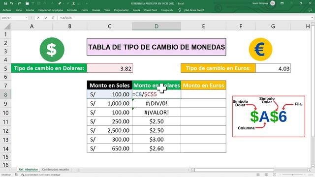 ?¿Qué es? y ¿Cómo USAR la REFERENCIA ABSOLUTA en Excel? - Fijar celdas con F4 o con el SÍMBOLO del смотреть онлайн