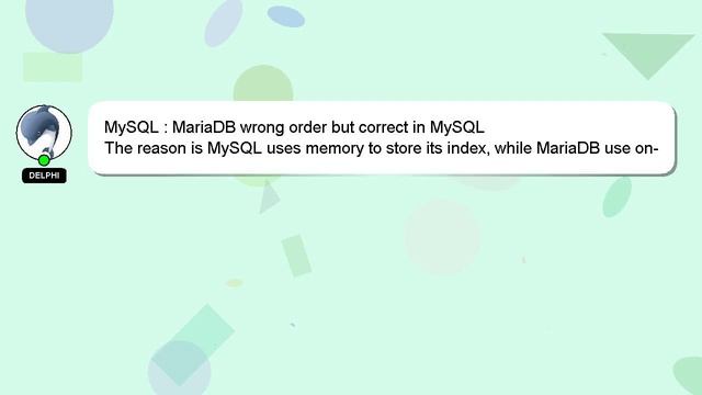 MySQL : MariaDB wrong order but correct in MySQL смотреть онлайн