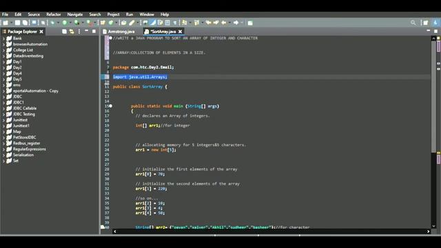 Java program to sort Array of integer and character смотреть онлайн