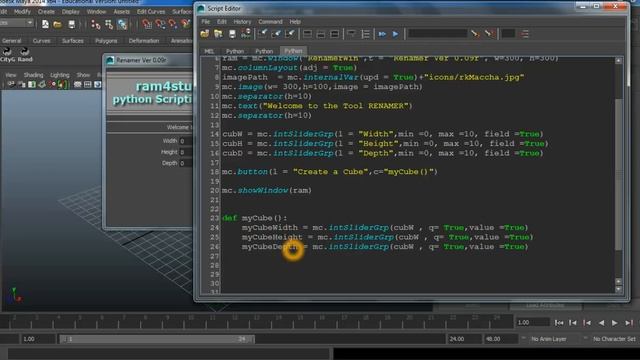 Python in Maya - python scripting - Part:05: Slider and Text Inputs смотреть онлайн