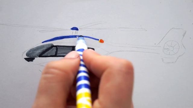 Polizei Hubschrauber Zeichnen - How To Draw A Police Helicopter - как рисовать полицейский вертолет