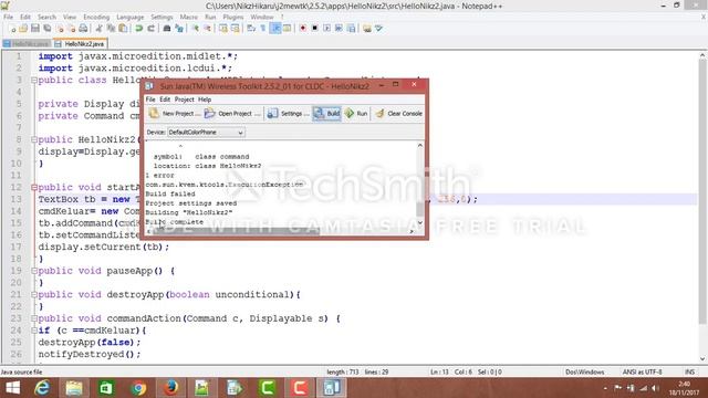 Tutorial Application java mobile (J2ME) Hello Nikz with sun java wireless toolkit смотреть онлайн