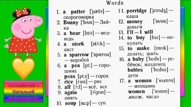 ВАЛЕНТИНА СКУЛЬТЭ АНГЛИЙСКИЙ ДЛЯ ДЕТЕЙ СЛОВА 33 УРОКА ENGLISH RUSSIAN WORDS FOR KIDS смотреть онлайн