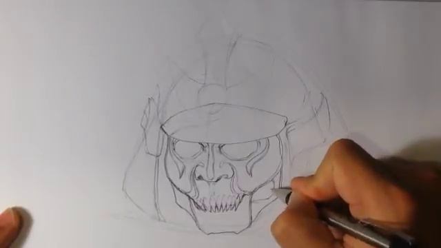 How to Draw a Samurai Helmet 1/2 - Draw Fantasy Art смотреть онлайн