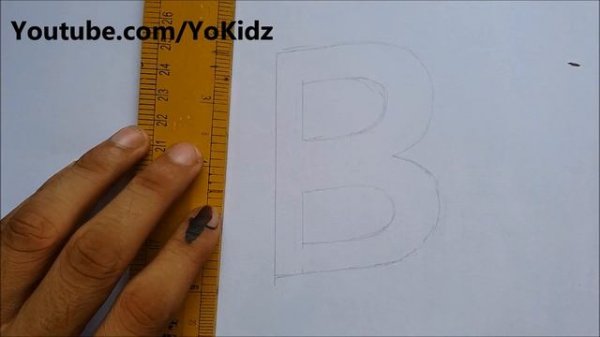 How to draw 3D drawing of letter B