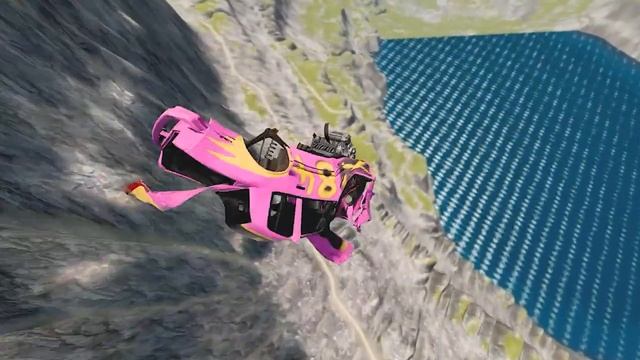 Экстремальные автомобильные прыжки и аварии в Leap Of Death - BeamNG Drive