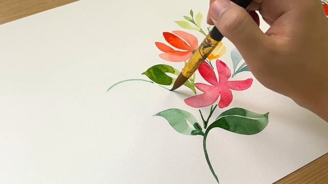 Painting A Girl Beside Flowers / One Stroke Painting