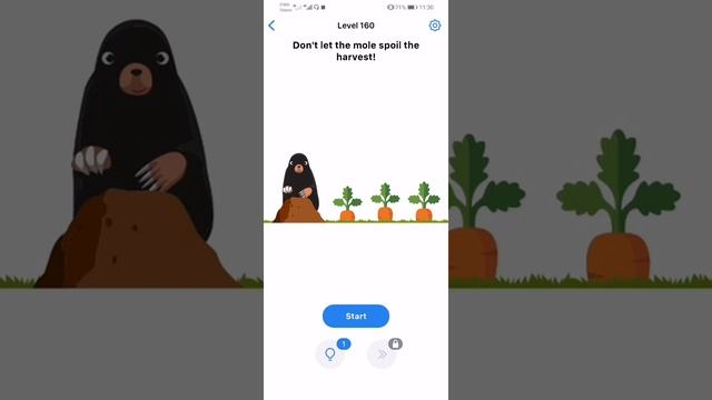 Easy game Level 160 don't let the mole spoil the harvest Walkthrough solution смотреть онлайн