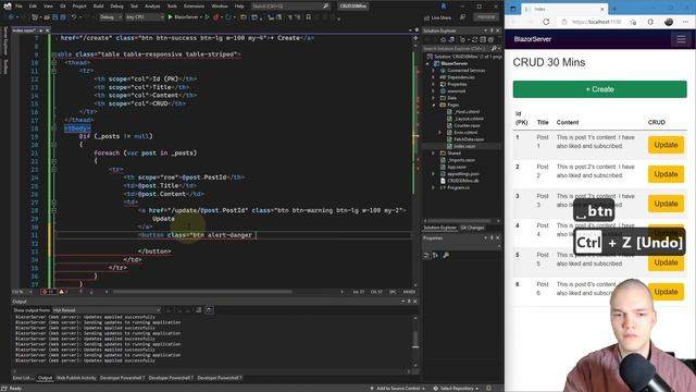 Blazor tutorial - CRUD app in ~30 minutes v2 смотреть онлайн