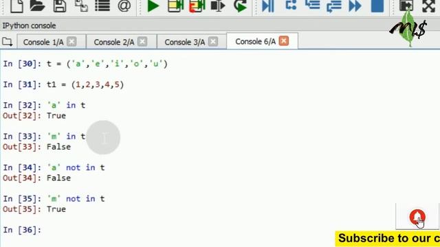 Tuple - Membership, Concatenation & Replication operator | Python Programming смотреть онлайн