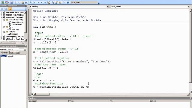 VBA (Sub Example) смотреть онлайн