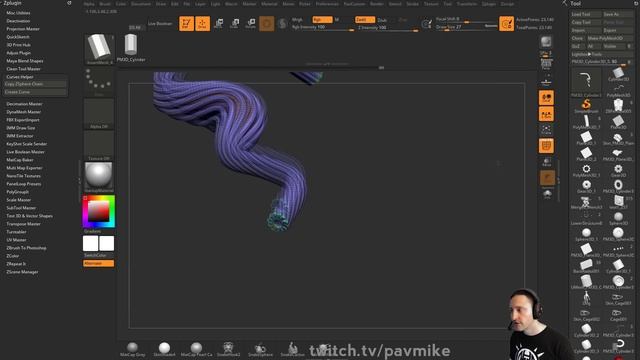 087 ZBrush Twisted Wire Bundle Creation Techniques смотреть онлайн